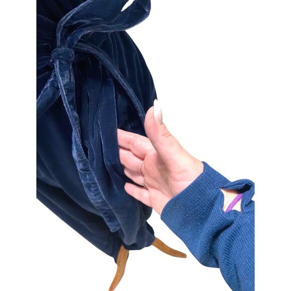 Gap Velvet Jumpsuit Midnight Navy Blue Size M Holiday - Picture 11 of 16